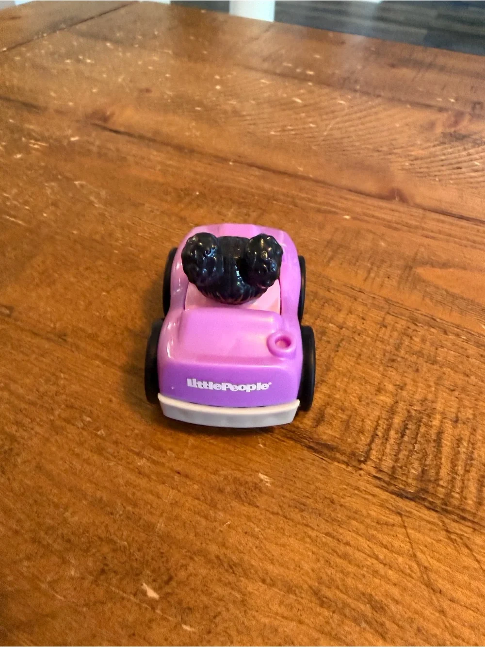 Fisher Price Little People Tessa purple car wheelie as is